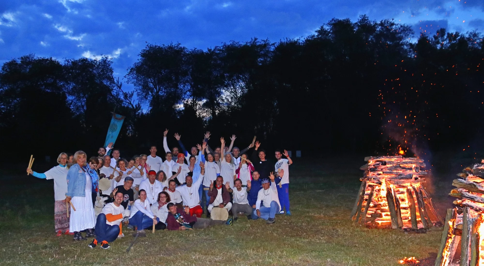 Participants at the 2018 · Autumn Four Seasons Firewalk