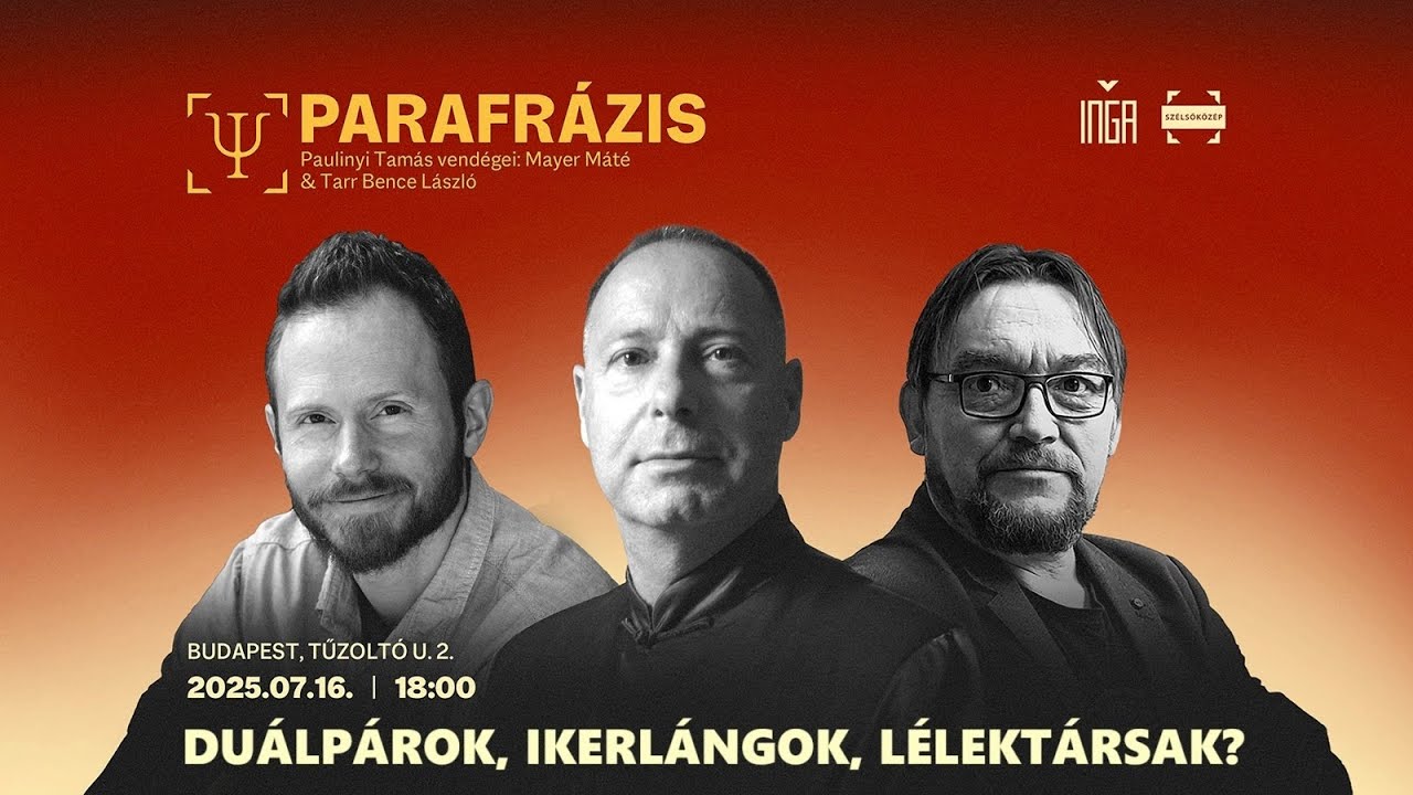 Poster for the public lecture on relationships and counselling with Tamás Paulinyi, Máté Mayer and Bence László Tarr